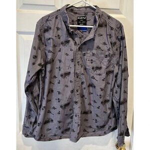 Kavu Linden Long Sleeve Shirt Venture‎ Pattern Mens Size Large
